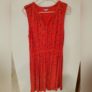 Leifnotes Anthropologie Red Sleeveless Nautical Skippers Ship Dress Size Large
